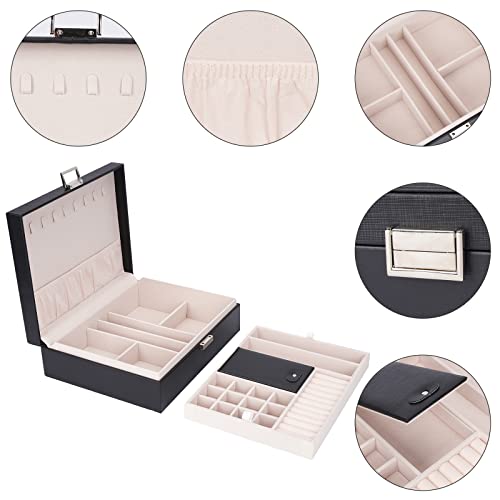 Jewelry Box Organizer, Travel Jewelry Storage Boxes Necklace Holders Display Tray Storage Case(BLACK) ¡­ - color: Black