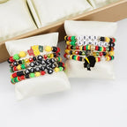 Twinfree Bohemia Beaded Bracelet for Women, Polymer Clay Stretch Bracelets - color: color 46