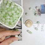 8mm Crackle Glass Beads for Jewelry Making, 700Pcs Round Crystal Beads for Bracelets, DIY Crafts (Green Crackle) - color: Green Crackle