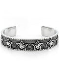 Stainless Steel Cuff Bracelet,Retro Gothic Punk Biker Cool Open Adjustable Cuff Bangle Bracelets Jewelry for Men Silver - style: Vintage Star