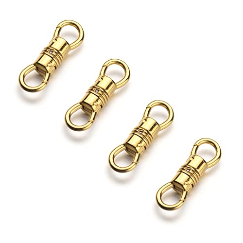 Zpsolution Double Open Swivel Pendant Clasp Connectors Bails for Necklace, Removable Pendant Findings 4PCS Gold - color: 4 Glod