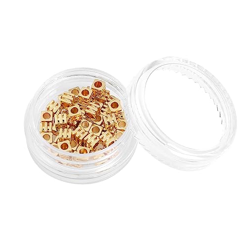 BEADIA 14K Gold Plated Cube Spacer Beads Draw Line 3x3mm 50pcs for Jewelry Making Findings Non Tarnish - color: 14K Gold, size: 3x3mm Draw Line Cube
