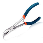 SPEEDWOX Bent Nose Pliers Long Reach 6 Inch 45 Degree Curved Mini Slim Chain Nose Smooth Tapered Jaws Precision Fine Pliers for Confined Areas High Leverage Reduce Efforts Jewelry Making Crafts - style: Bent Nose Pliers