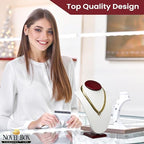 Novel Box Cherrywood/White Stand Jewelry Necklace Display 7.5x4x11 Inches - Freestanding Travel Necklace Holder Stand - Necklace Mannequin Organizer Stands - Necklace Displays Large - color: Rosewood/White, size: Large