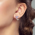 LAZA 925 Sterling Silver Hoop Earrings for Women, Sterling Silver Butterfly Hoops Colorful Flowers Hoop Huggie Earrings Hypoallergenic Jewelry Gifts for Women - color: Butterfly Earring