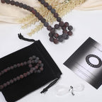 Stone Beads, 45pcs Matte Dark Red Garnet, 8mm Round Loose Beads for Jewelry Making, Bracelets, with Bag, String & Card - color: Matte Dark Red Garnet, size: 8mm