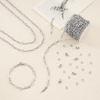 YOUBEIYEE 13 Feet Stainless Steel Chains Bulk on Spool Circle Paperclip Link Chain for Jewelry Making - color: Circle Paperclip Silver
