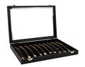 Wudygirl Necklace Organizer 20 Hooks Jewelry Organizer Jewelry Display Stackable Glass Top Lockable Black Velvet Boxes(Necklace Tray) - style: Necklace Tray