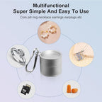 Mini Travel Ring Holder Keychain, Portable Jewelry Holder Keychain with Protective Sponge, Small Necklace Earrings Case for Gym Sports Bag Purse - color: 1-Tier Silver