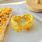 Plastic Pony Beads for Jewelry Making, 1200 Pieces, Multi-Color, 0.35 x 0.22 inch, DIY Craft Beads for Bracelets and Hair Braids (Yellow) - color: Yellow