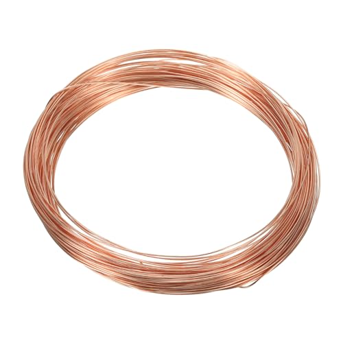 PATIKIL 49 Feet Solid Bare Copper Wire, 23 Gauge 99.9% Pure Copper Wire 0.6mm Soft Beading Wire Metal Plant Stem Ties for Jewelry Craft (15m) - size: 0.6mmx15m