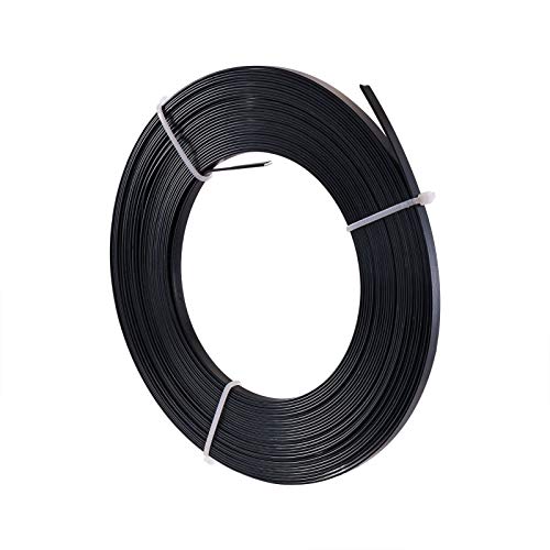 Fashewelry 32.8Ft 5mm Aluminum Flat Wire Black Bendable Metal Craft Wire Strip for Bezel Sculpting Armature Jewelry Making Gem Metal Wrap - color: Flat-Black, size: 5mm