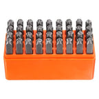 HARFINGTON 36pcs Metal Stamping Kit 1/4" (6mm) Steel Uppercase Letter and Number Punch Set (A-Z / 0-8 / "&" Symbol) Punch Press Tool with Case for Imprinting Metal Plastic Wood Leather - size: 1/4"