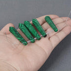 50mm Synthetic Malachite Hexagonal Wand Jewelry Making Crystal Pointed Chakra Reiki Healing Beads 2mm Hole Drilled(Pack of 5) - color: Synthetic Malachite