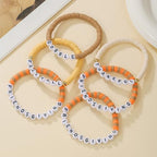 Thanksgiving Stackable Bracelet for Women Set Colorful Beads Rubber Ring Elastic Layering Letter Disc Maple Leaf Pendant Clay Stretch Fall Bracelets Fall Costume Bracelet Jewelry for Women - style: Style2