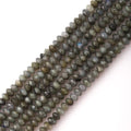 Faceted 4x6mm Natural White Labradorite Stone Rondelle Spacer Gemstone Beads Loose Semi Gemstone Beads for Jewelry Making - color: White Labradorite