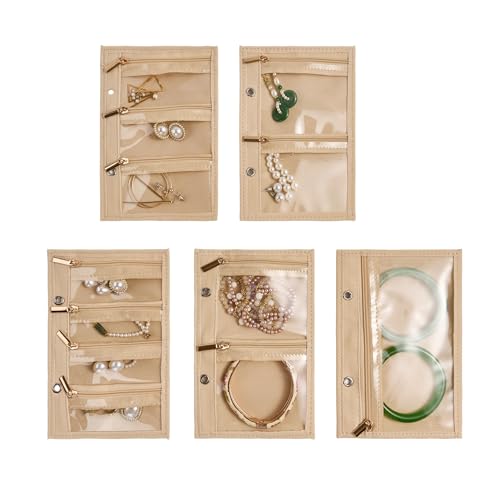 Travel Jewelry Binder Organizer Ring Binders - Jewelry Boxes PU Leather Case with Zipper Velvet Jewelry Pouch Bags for Daily Use & Gifting - Mint Green - color: Flatpattern_mint Green