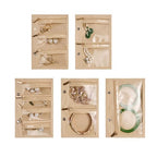 PU Leather Jewelry Binder Organizer Box - Bracelet Earring Rings Necklaces Jewelry Boxes Travel Case with Zipper Velvet Pouch Bags, Gift for Women - Cream White - color: Cream White_quilted Diamond Pattern