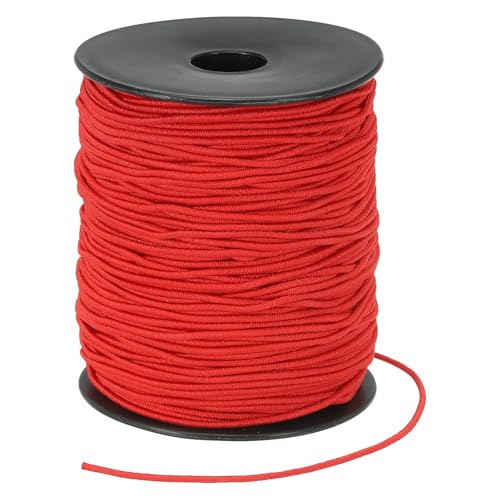 PATIKIL Stretchy String for Bracelets 109 Yards / 100m, 1.5mm Elastic Cord for Jewelry Making, Necklaces, Beading and Crafts DIY, Red - color: Red