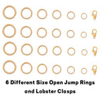 EuTengHao 1504Pcs Open Jump Ring and Lobster Clasps Kit Jewelry Making Repair Kit with Jewelry Pliers Tweezers (KC Gold) - color: KC Gold