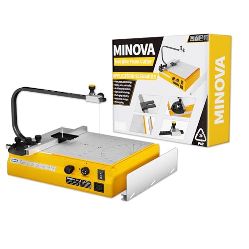 Hot Wire Foam Cutter, Foam Cutting Worktable with Elevated Extension Rail, Hot Wire Cutting Tool for EVA, Sponge, KT board, Insulation panels, Polystyrene Foam Various Thermoplastic Materials - color: Yellow & Black