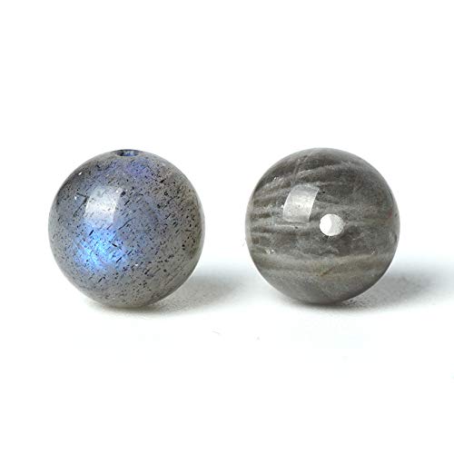 100Pcs Natural Stone 6mm Grey Moonstone Round Loose Gemstone Energy Healing Beads Hole Size 1mm DIY Smooth Beads for Bracelet Necklace Earrings Jewelry Making - color: Grey Moonstone, size: 6mm