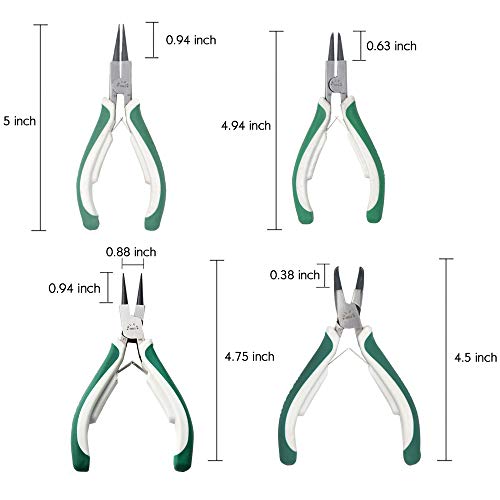 4 Pcs Mini Snap Ring Pliers Set Heavy Duty External/Internal Circlip Pliers with Straight/Bent Jaw for Ring Remover Retaining