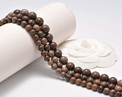 AD Beads Natural Gemstone Smooth Round Loose Beads 15“ 6mm 8mm 10mm (8mm, Japan Artistic Stone) - color: Japan Artistic Stone, size: 8mm