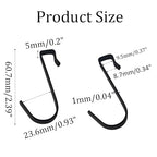 20Pcs J Shaped Stainless Steel Hanger Hook,Clip-on Wire Rack Hook, Hanging Sink Grid Hooks Wire Shelf Hooks for Kitchen Bedroom Office,Black - color: Black, size: 0.34"