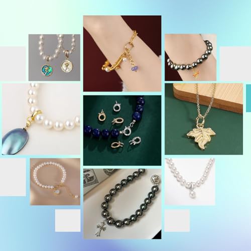 AHANDMAKER 16Pcs 18k Gold Hinged Pull Clasp Charm Bail Metal Pendants Bails 2 Colors Necklace Clasp Enhancer Connector for Necklace Earring Bracelet Jewelry Making 12x7x3mm
