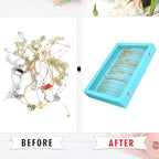 Siveit Necklace Organizer Box Premium 20 Hooks Velvet Necklace Display Jewelry Tray with Transparent Lid Jewelry Necklace Display Box for Necklace Pendants Suitable for Women and Girls (Light Blue) - color: Light Blue