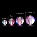 RUBYCA Round Moonstone Crystal Glass Beads Aura Iridescent for Jewelry Making (1 Strand, 8mm, Pink) - color: Pink, size: 8mm