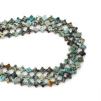 8mm Natural African Turquoise Gemstone Faceted Clovers Beads Four-Leaf Spacer Loose Beads for DIY Jewelry Making Beads - color: African Turquoise
