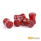 GEM-Inside 30Pcs 8x12mm Natural Red Agate Stone Plant Bamboo Knot Bone Charms Beads for Jewelry Making Power Energy Chakra Stone Beads - color: Dark Red Agate