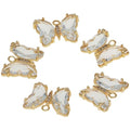 Crystal Zirconia Gold Plated Brass Charms for Jewelry Making Bracelet Necklace Earring Pendant Craft Supplies DIY Accessories - color: Butterfly-White-5Pcs