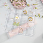 4 PCS Stackable Jewelry Organizer Tray, Plastic Storage Box with 16 Mini Grid (1.57''), Clear Organizer Tray for Drawer Dresser Vanity Desk, Jewelry Storage Box for Necklaces Bracelets Rings Earrings