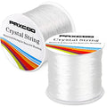 Bracelet String, Paxcoo 2 Rolls Elastic Stretchy Bead String Cord for Clay Beads Kandi Pony Beads Bracelets Jewelry Making (0.5 MM, Crystal) - size: 0.5MM, style: Crystal Clear