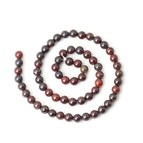 60PCS 6mm Natural Brecciated Jasper Round Loose Beads for Jewelry Making DIY Bracelet Necklace Materials 1 Strand 15" - color: Brecciated Jasper, size: 6mm