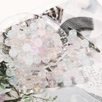 120Pcs Glass Round Beads 10mm Transparent Ink Wash Dye Sprinkled Gold Scattered Beads Handmade DIY Bead Material Bracelet Accessories - color: Transparent
