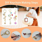 Thmxit 537PCS Charms Lip Gloss Keychain Making Kit, Bag Charm Kit Including 198 Charms, 24 Keychain Clips, 25 Extender Chains, Jewelry Plier Jewelry Making Kit for DIY Keychains Making Supplies