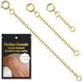 Bonison Necklace Extender Gold - 18k Gold Plated Chain Extenders for Necklaces, Necklaces Bracelet Anklet Extenders for Women Jewelry Making (3 pcs Gold 1 2 3 Inch) - color: 3 pcs Gold (1 2 3 Inch)