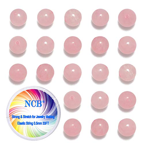 NCB 100pcs Original Natural Stone Beads Gemstone Round Loose Beads 6mm 8mm 10mm (Rose Quartz, 6mm 100Beads) - color: Rose Quartz, size: 6mm 100beads