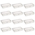 12 Pack Rectangular Clear Plastic Storage Containers Box with Hinged Lid for Beads and Other Small Craft Items (5.7 x 2.95 x 1.18 inch) - size: 5.7 x 2.95 x 1.18 inch