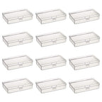 12 Pack Rectangular Clear Plastic Storage Containers Box with Hinged Lid for Beads and Other Small Craft Items (5.7 x 2.95 x 1.18 inch) - size: 5.7 x 2.95 x 1.18 inch