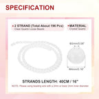 PATIKIL 4 mm Natural Clear Quartz Loose Beads, 2 Strands Crystal Round Stone Strand Beads Gemstone Loose Bead Spacer Beads for Jewelry Making DIY Necklace Bracelet, White - color: White, size: 4 mm