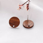 DoreenBeads 30Pcs Natural Wooden Stud Earrings Posts with Loop for Jewelry Making- 15mm Round Wood Earring Posts with Ear Backs for Women Girls DIY Earring Making Personalized Jewelry Findings - color: Round