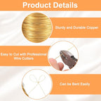 HARFINGTON Wire 328ft Length 26 Gauge Copper Craft Jewelry Wrapping Wire Tarnish Resistant Beading for Jewelry Making Supplies Crafting, Bright Gold - color: Bright Gold