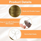 HARFINGTON Wire 203ft Length 24 Gauge Copper Craft Jewelry Wrapping Wire Tarnish Resistant Beading for Jewelry Making Supplies Crafting, Ancient Blue - color: Ancient Blue