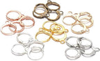 20Pcs Steel French Lever Earring Hooks Wire Settings Base Hoops Earrings with Open Loop for Men Women for DIY Jewelry Making Supplies(14×12mm) (Red) - color: Red Copper