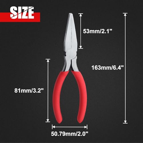6 Inch Flat Nose Pliers with Serrated Jaw Precision Duck Bill Fine Pliers Multipurpose for Maintenance and Jewelry Making - style: Flat Nose Pliers